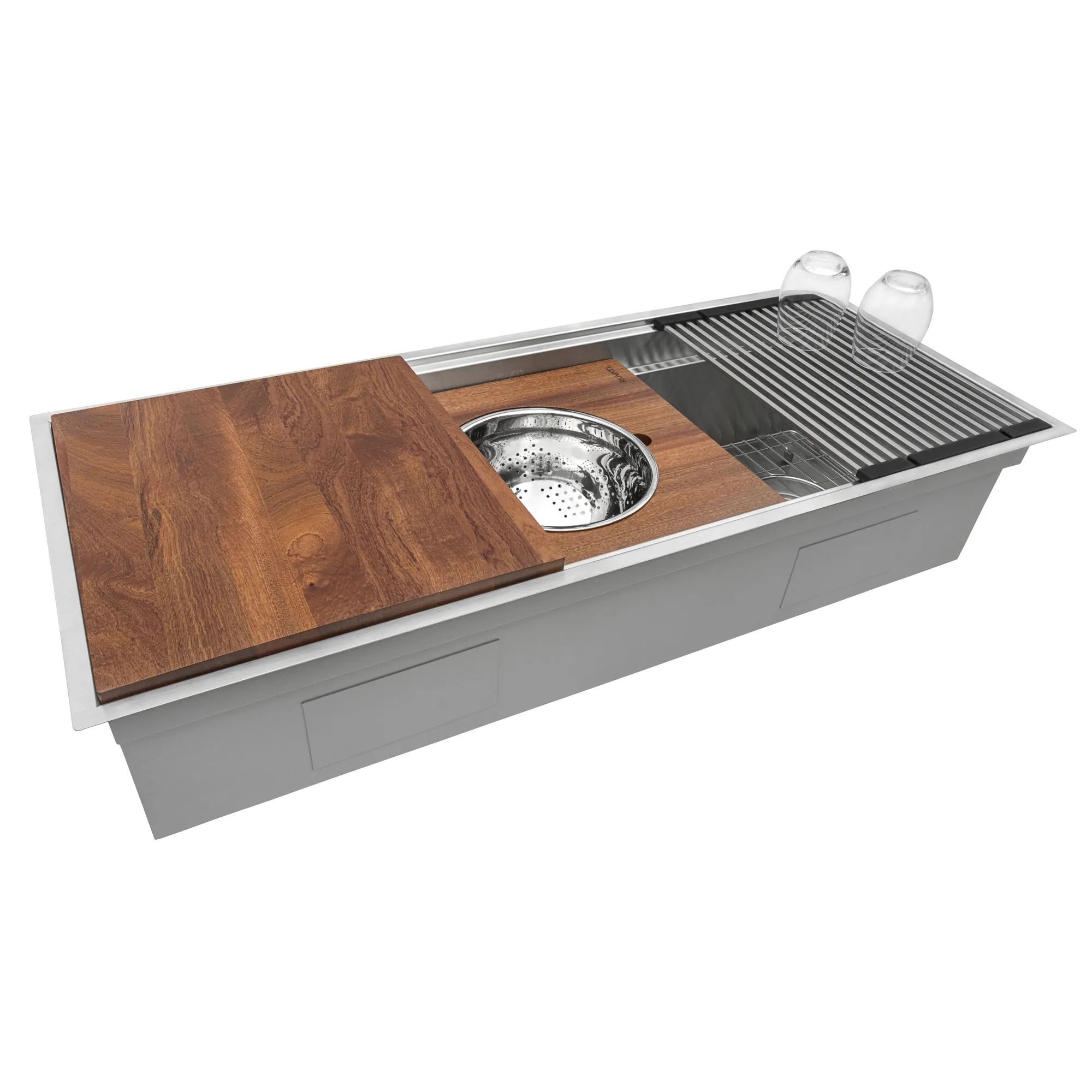 17 x 16 inch Dual Tier Replacement Wood platform for Workstation Mixing Bowl and Colander
