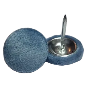 18mm and 23mm Sky Blue Velvet Nail Back Buttons