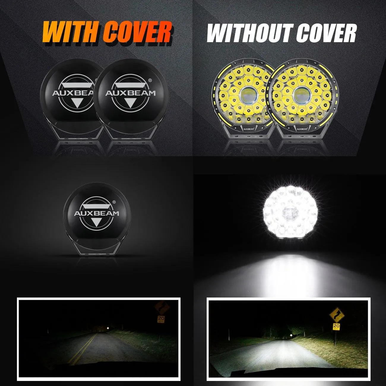 (2pcs/set) 9 Inch Round LED Driving Light Black Cover Light Shield Cover
