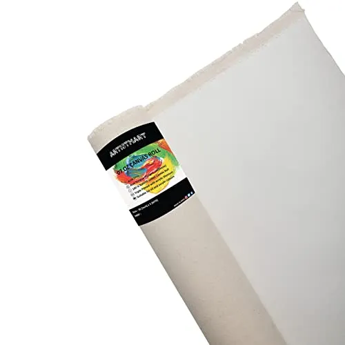 ARTISTMART Painting Drawing and Sketch Accessories Primed Painting Canvas Roll (36" x 5 MTR, 7 Oz. (White))