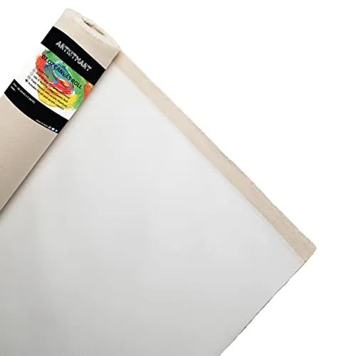 ARTISTMART Painting Drawing and Sketch Accessories Primed Painting Canvas Roll (36" x 5 MTR, 7 Oz. (White))