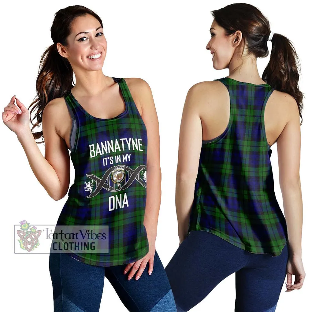 Bannatyne Tartan Women's Racerback Tanks with Family Crest DNA In Me Style