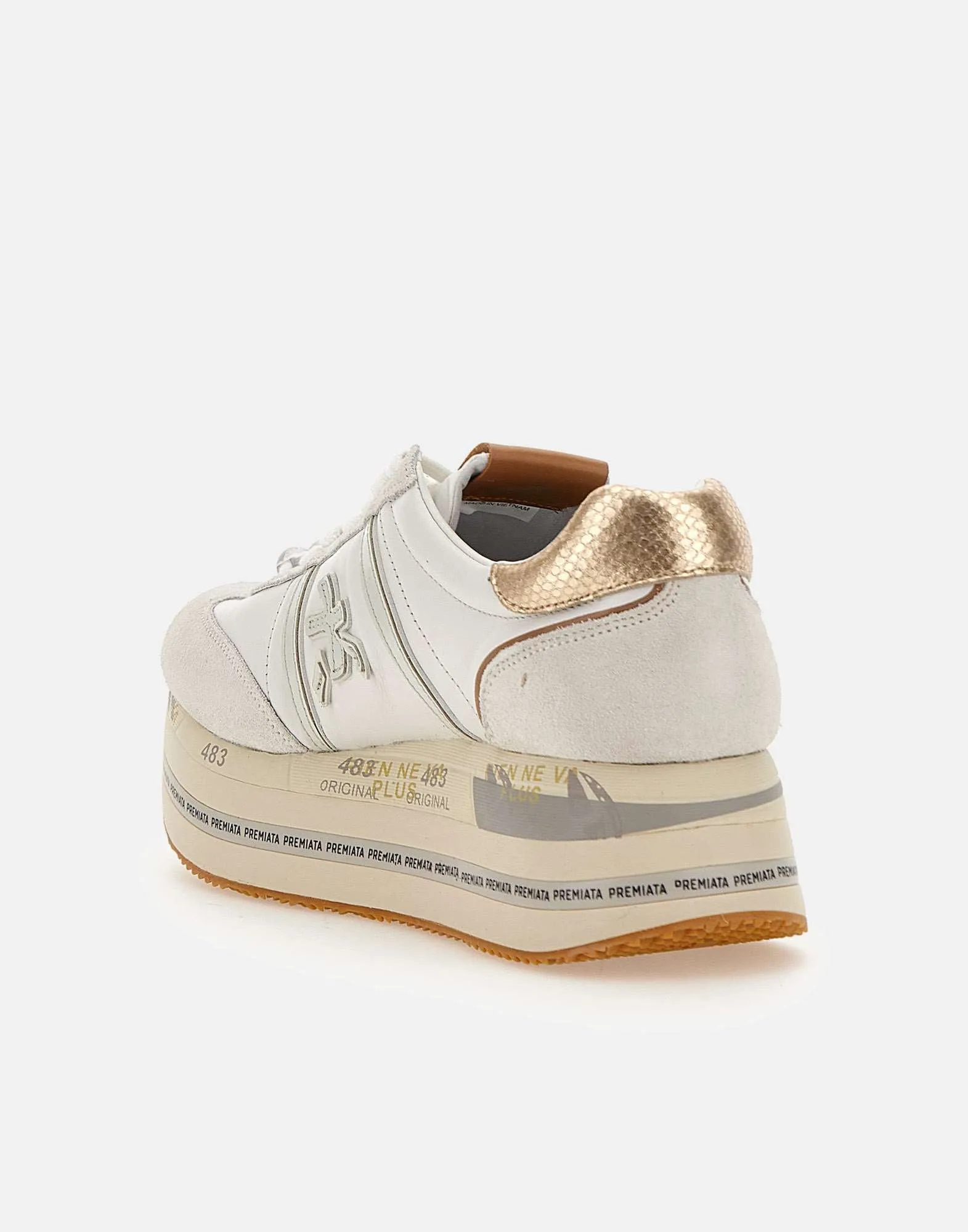 Beth 7037 White Leather Sneakers