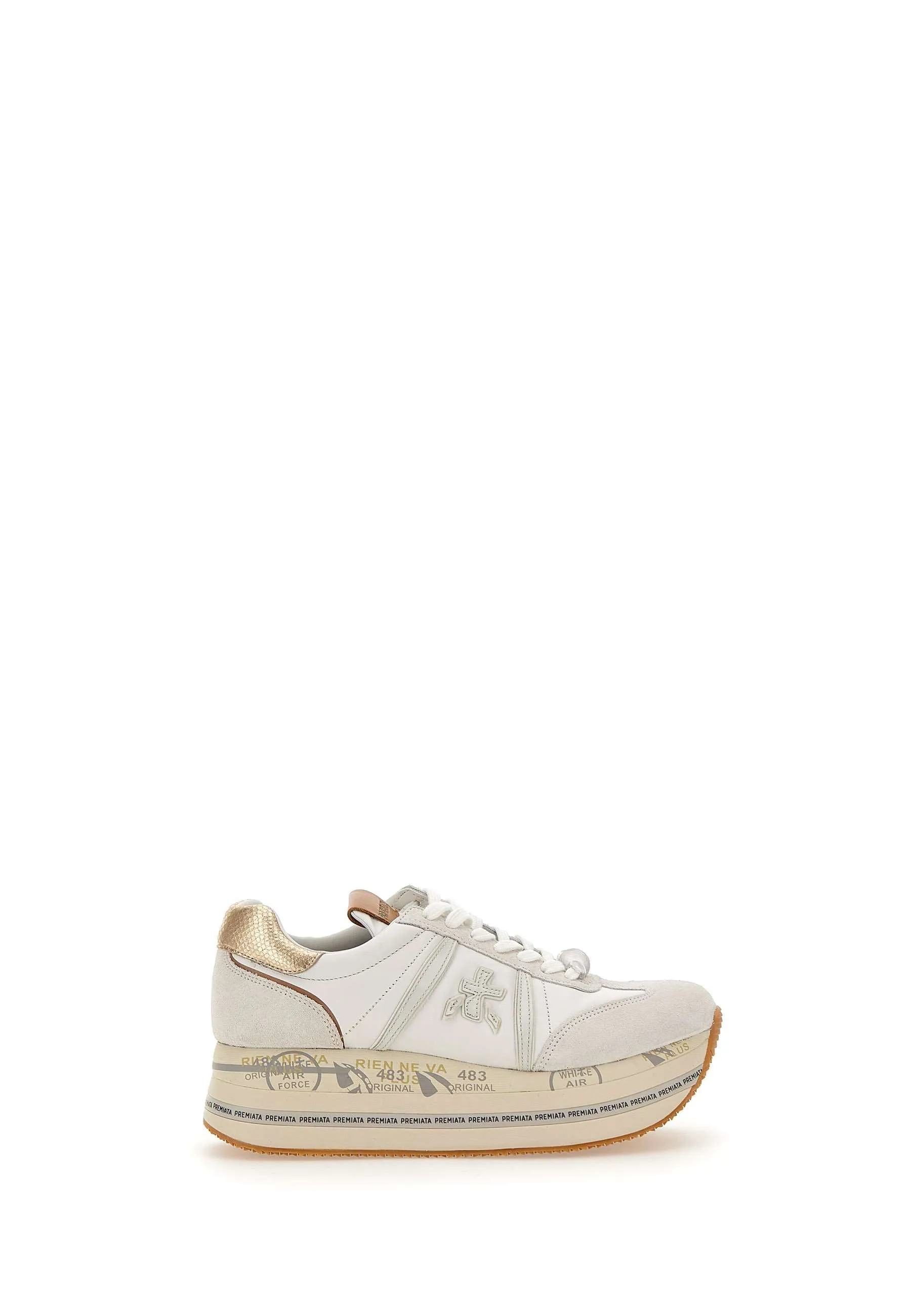 Beth 7037 White Leather Sneakers
