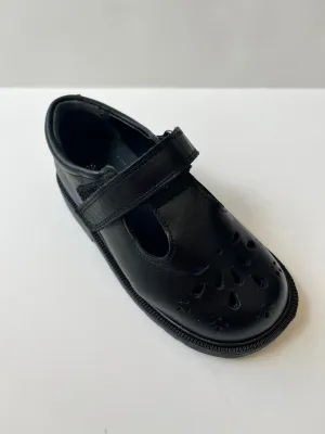 Black t-strap velcro school shoe with chunky sole (7)