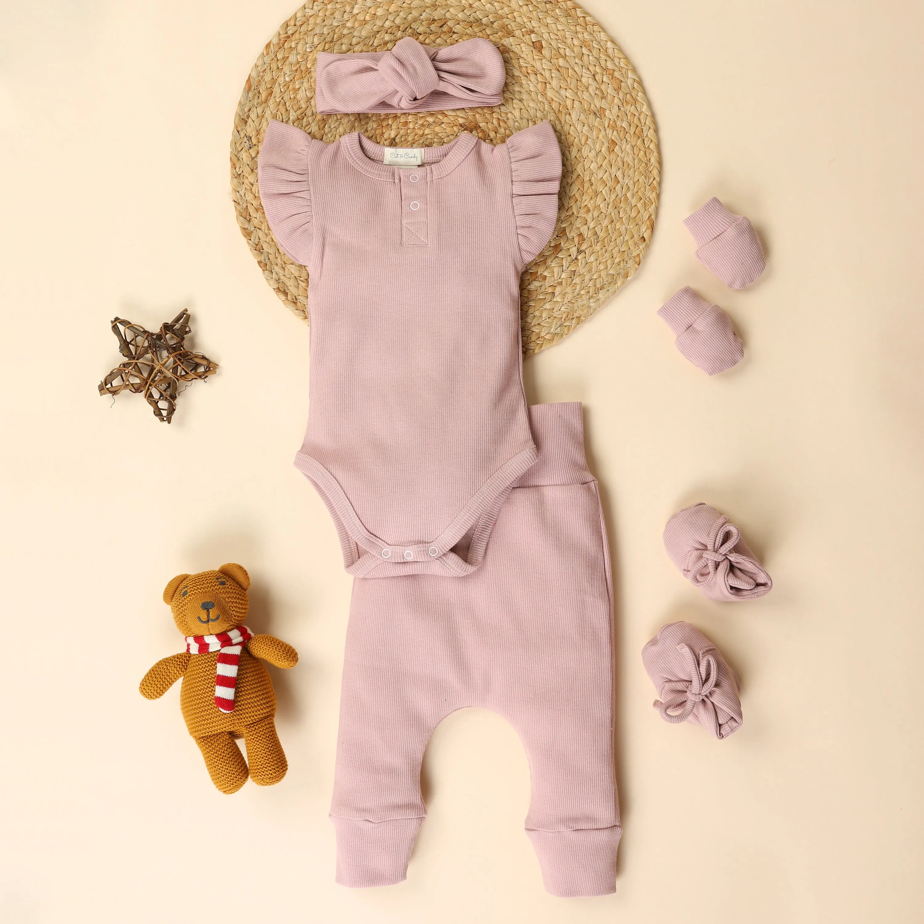 Blush Pink Organic Sleeveless Bodysuit - Pack of 5