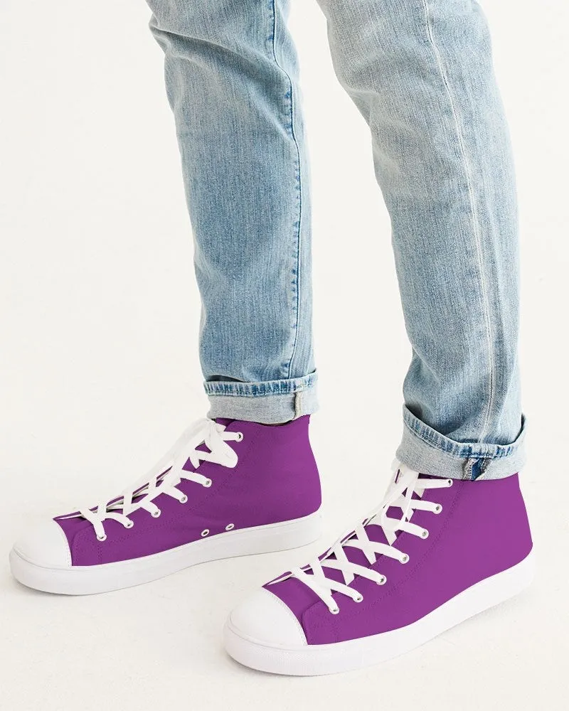 Bright Purple Men's High-top Canvas Sneakers | Men's | Bright Pure Purple | C50M100Y0K0