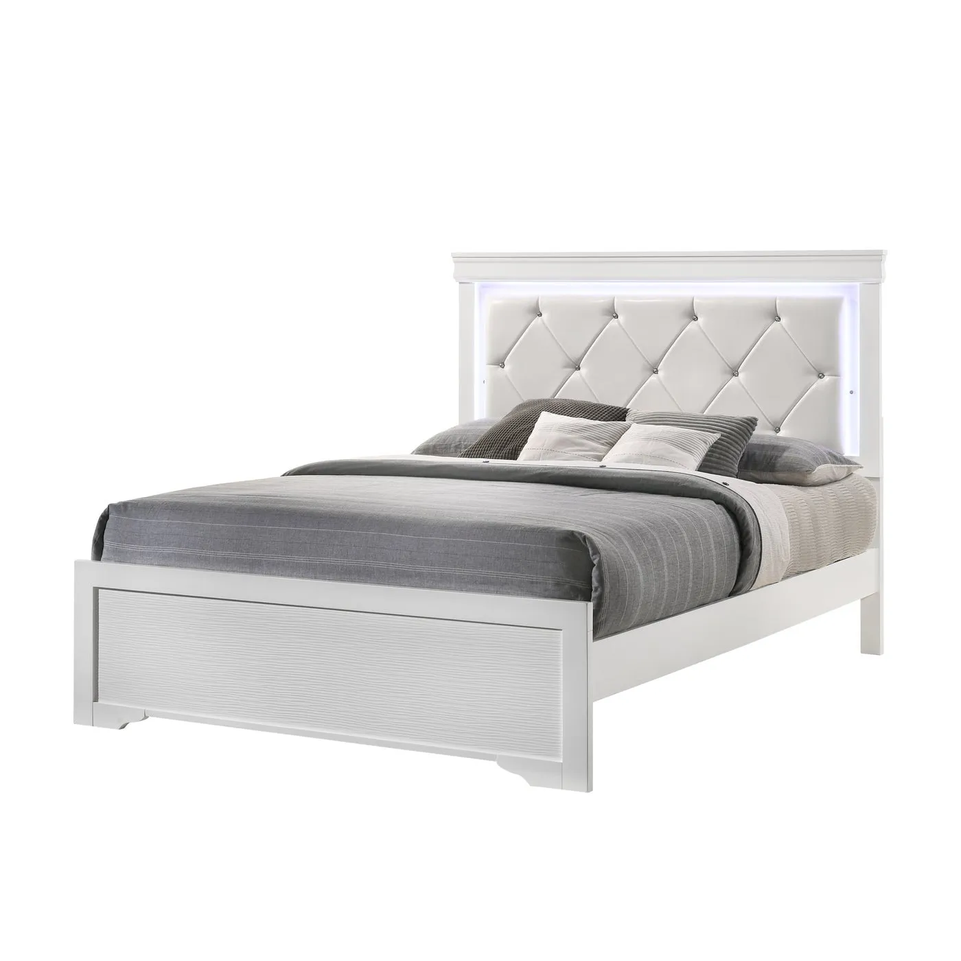 Brooklyn White Collection Double Platform Bed