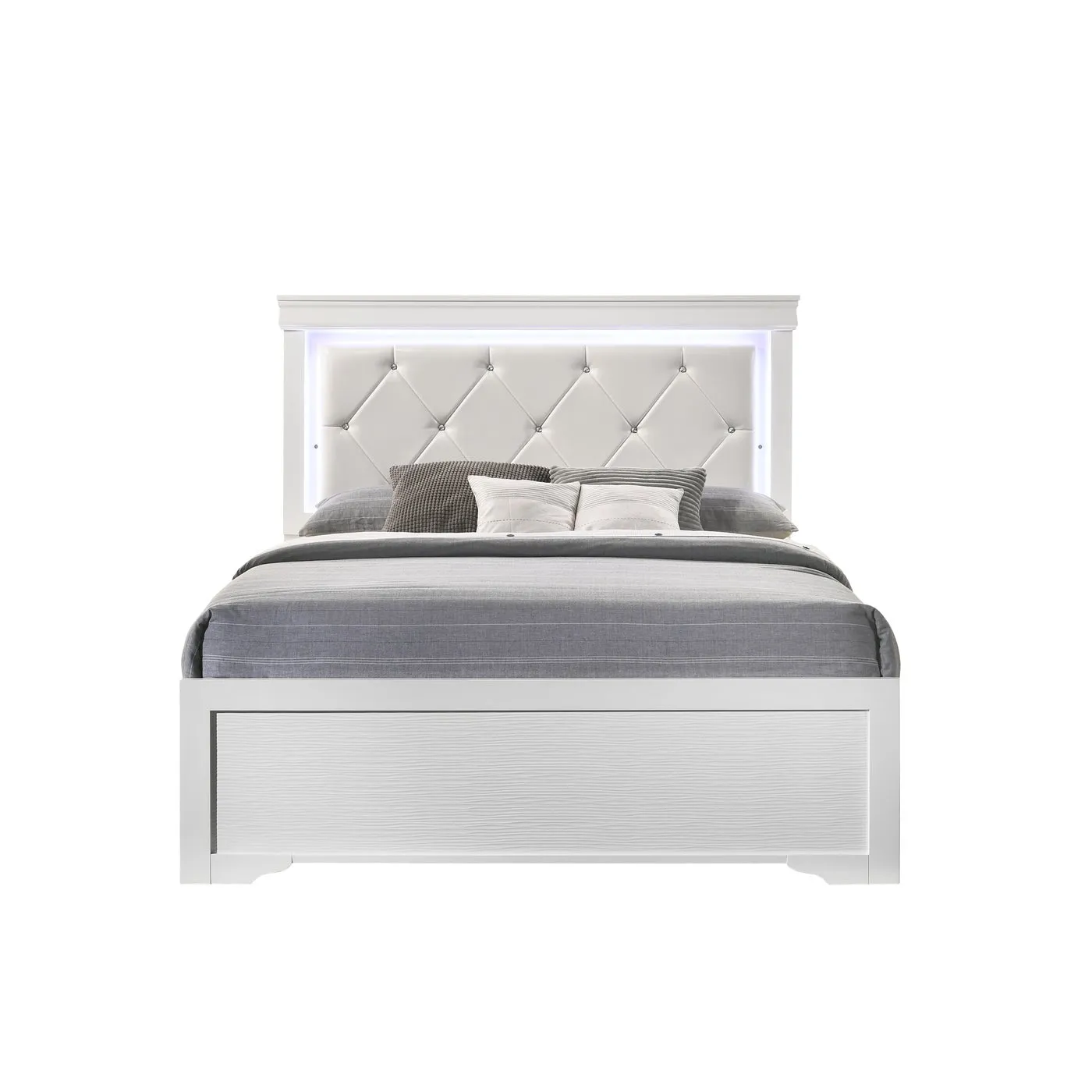 Brooklyn White Collection Double Platform Bed