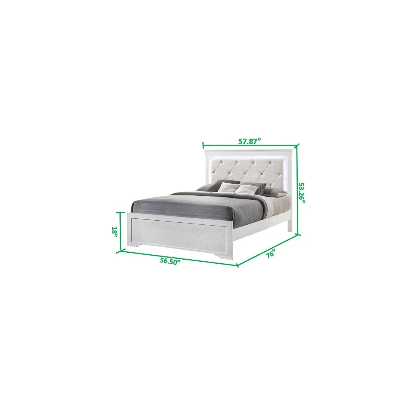 Brooklyn White Collection Double Platform Bed