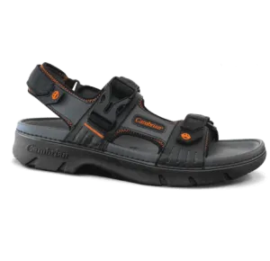 Cambrian Men's Mariner Walking Sandals- Black/ Orange