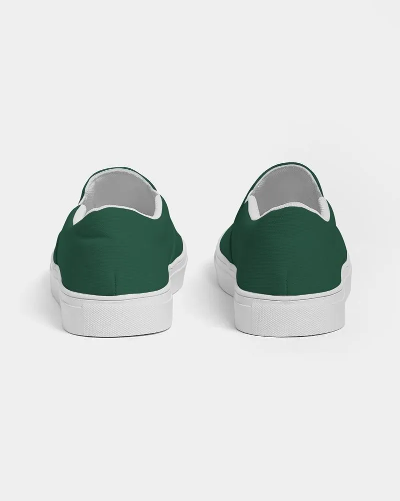 Dark Green Slip-On Canvas Sneakers | Women's | Dark Pastel Green | C60M0Y60K80