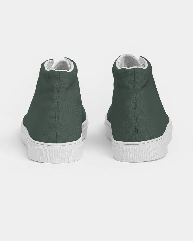 Dark Green Women's High-top Canvas Sneakers | Women's | Dark Pale Pastel Green | C30M0Y30K80