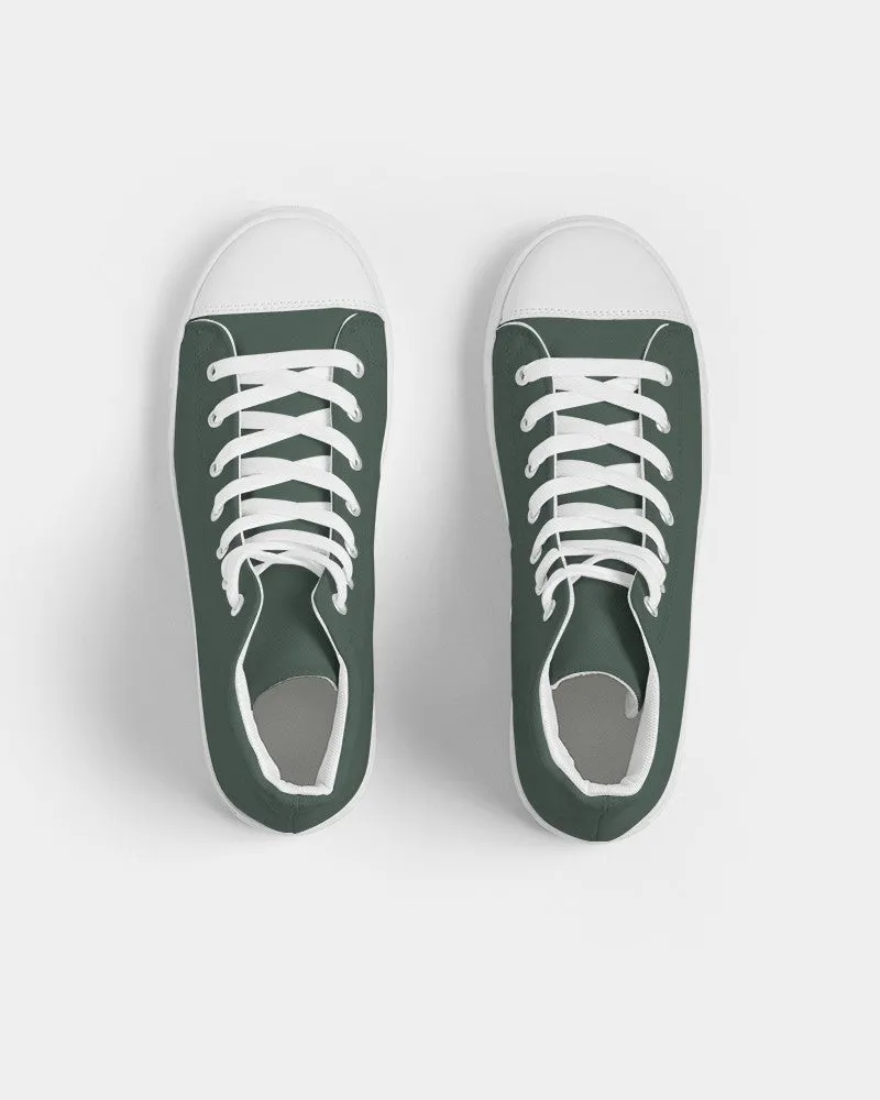 Dark Green Women's High-top Canvas Sneakers | Women's | Dark Pale Pastel Green | C30M0Y30K80