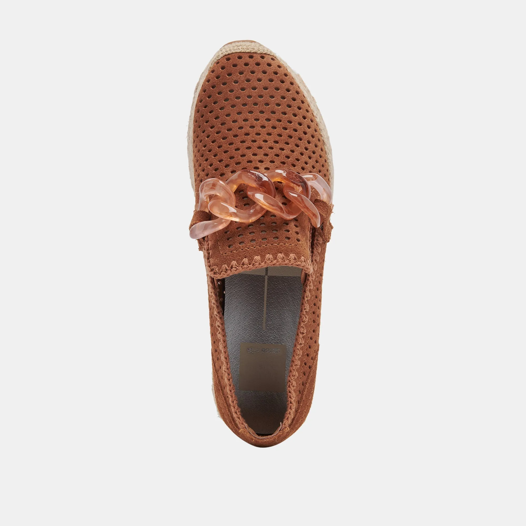 Dolce Vita Jhenee Espadrille Sneakers in Pecan Perforated Suede