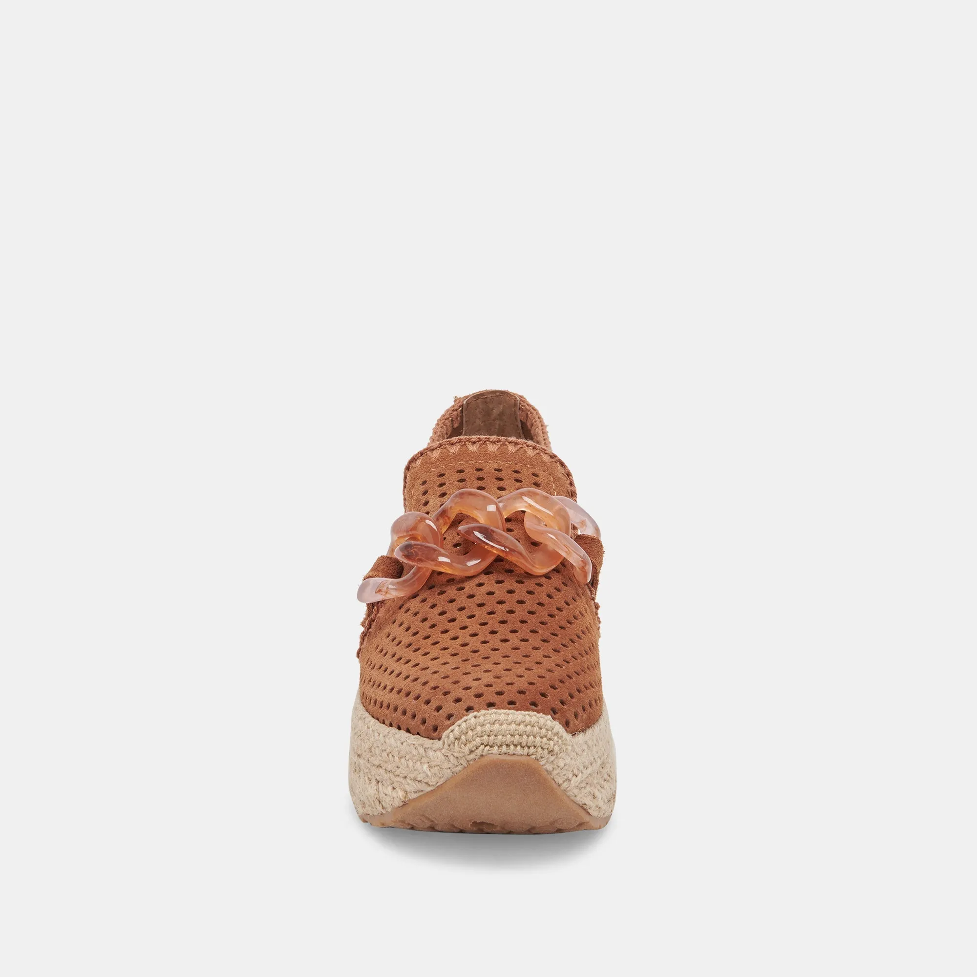 Dolce Vita Jhenee Espadrille Sneakers in Pecan Perforated Suede