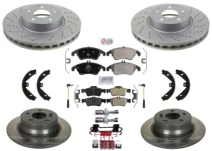 Front Rr Brake Disc Rotors Pads for 11-17  Mercedes Benz E250 WITH sport package