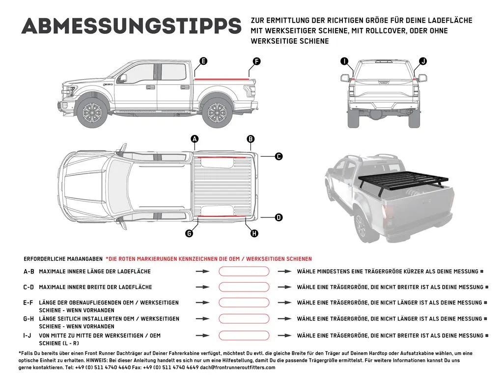 Front Runner Pickup Truck Slimline II Load Bed Rack Kit / 1345(W) x 1358(L)