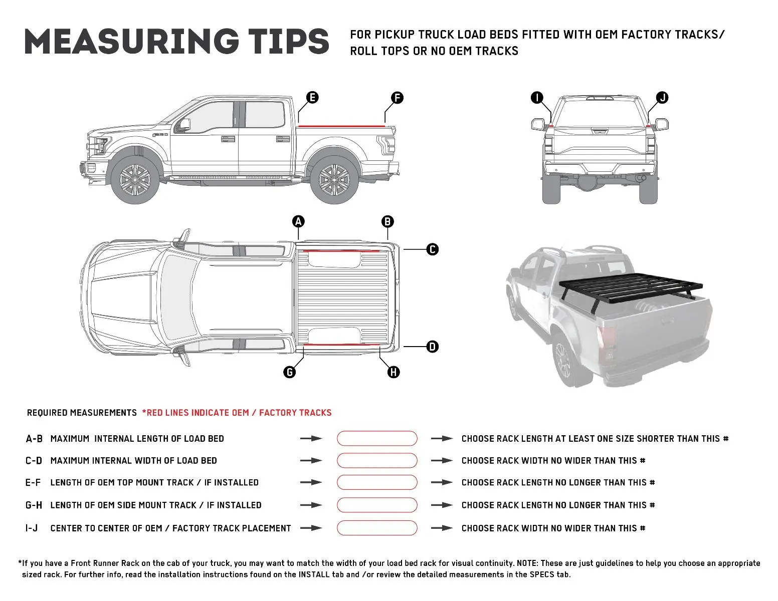 Front Runner Pickup Truck Slimline II Load Bed Rack Kit / 1345(W) x 1358(L)