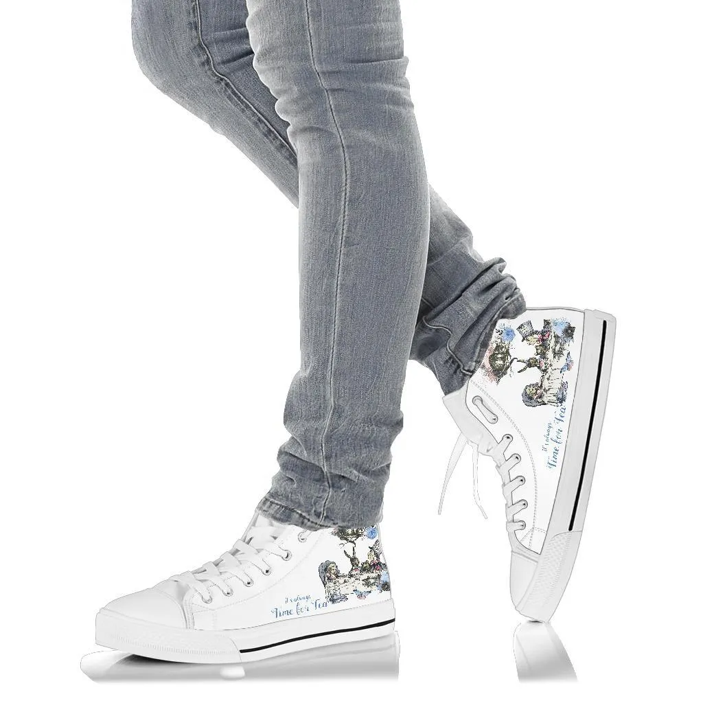 High Top Sneakers - Alice in Wonderland Gifts #101 White | Birthday Gifts, Gift Idea, Custom Sneakers Women, Custom Women's Sneakers
