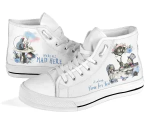 High Top Sneakers - Alice in Wonderland Gifts #101 White | Birthday Gifts, Gift Idea, Custom Sneakers Women, Custom Women's Sneakers