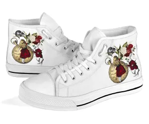 High Top Sneakers - Alice in Wonderland Gifts #32 White | Birthday Gifts, Gift Idea, Custom Sneakers Women, Custom Women's Sneakers