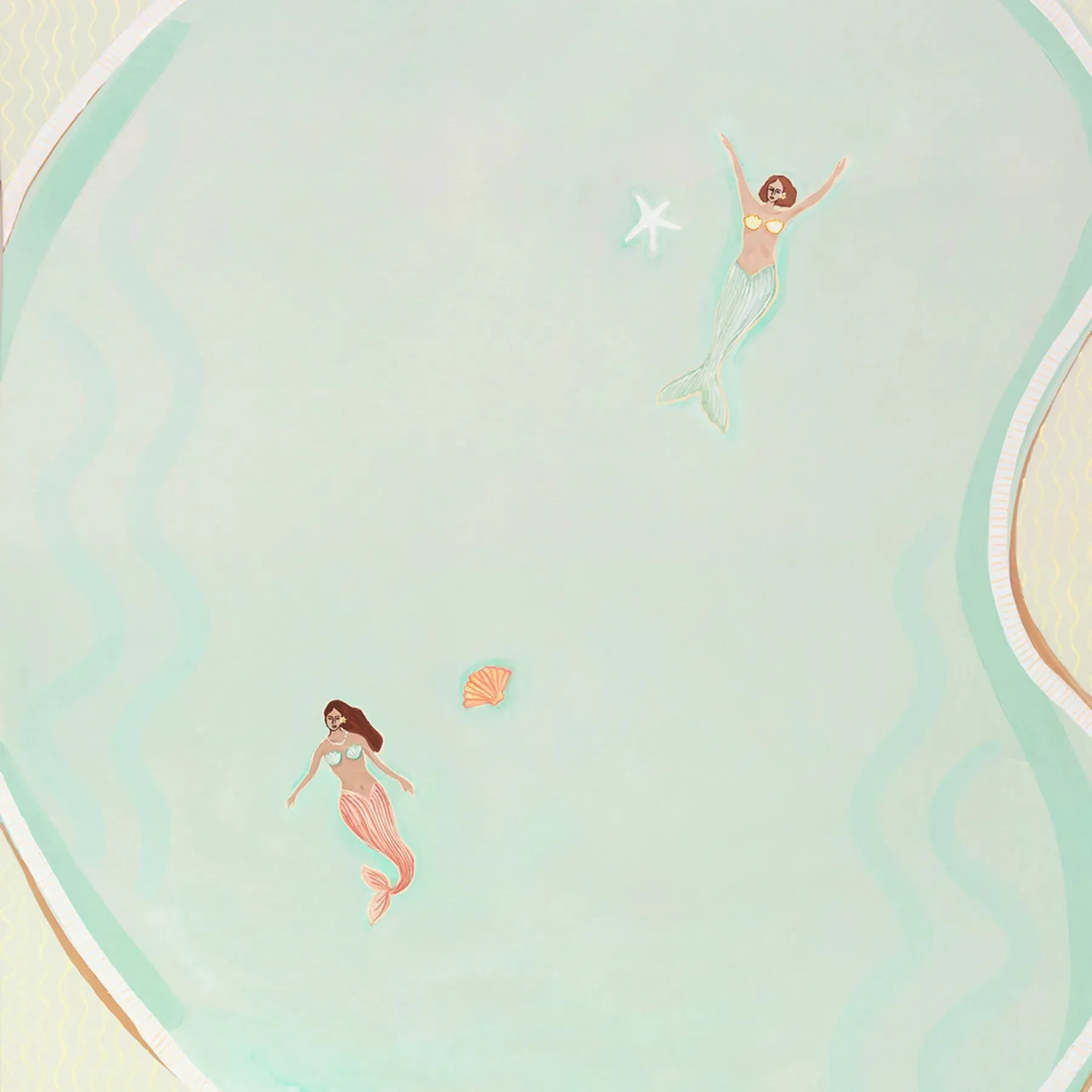I Dreamed We Were Mermaids Canvas Print 45cm x 55cm White Frame