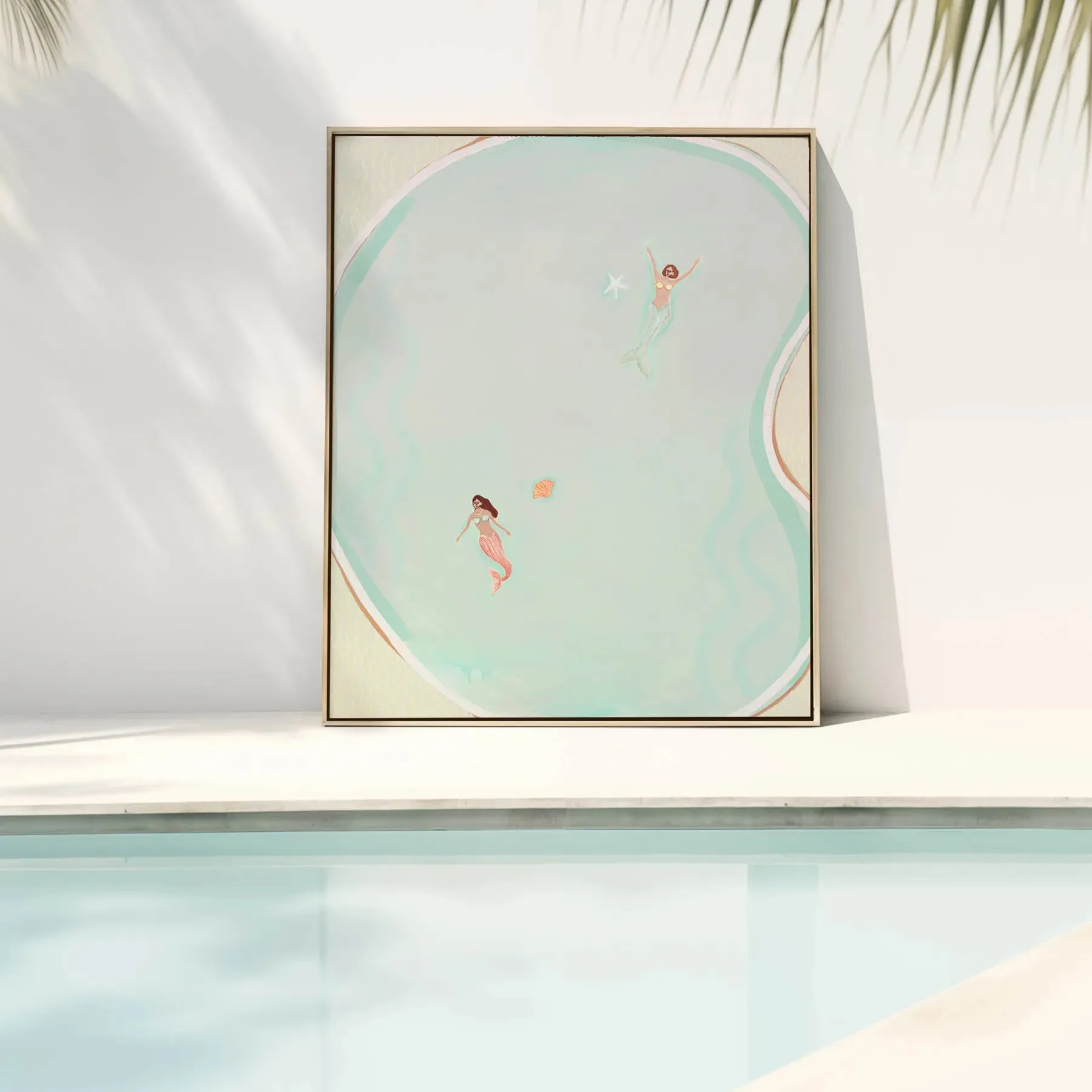 I Dreamed We Were Mermaids Canvas Print 60cm x 72cm Oak Frame