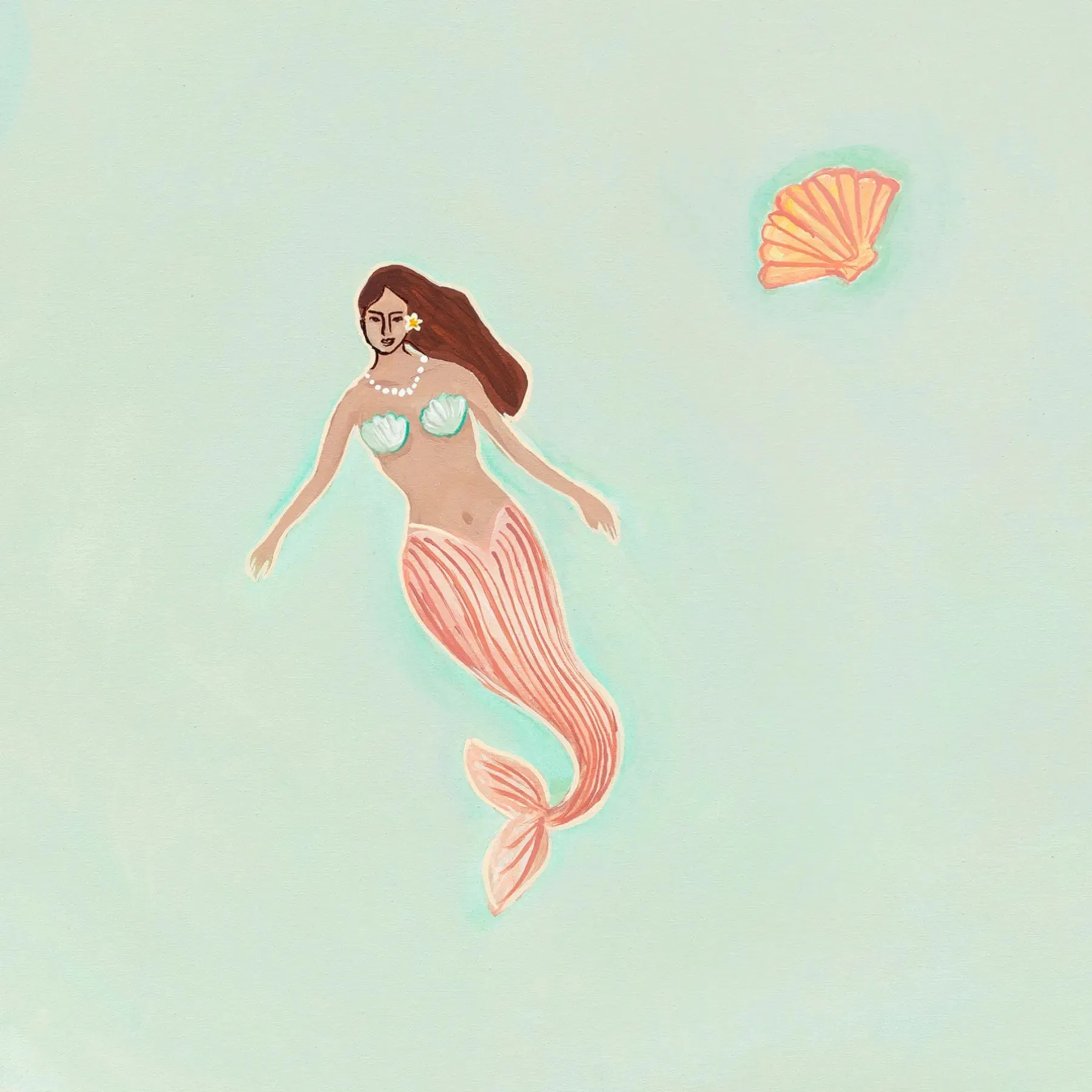 I Dreamed We Were Mermaids Canvas Print 60cm x 72cm White Frame