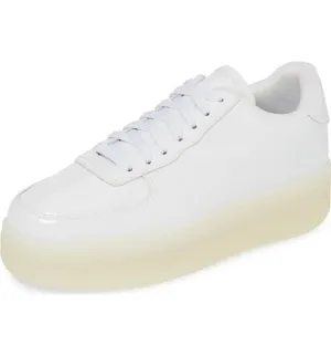 Jeffrey Campbell COURT Sneakers Lace Up Platfrom Tennis Shoes (10, WHITE WHITE)