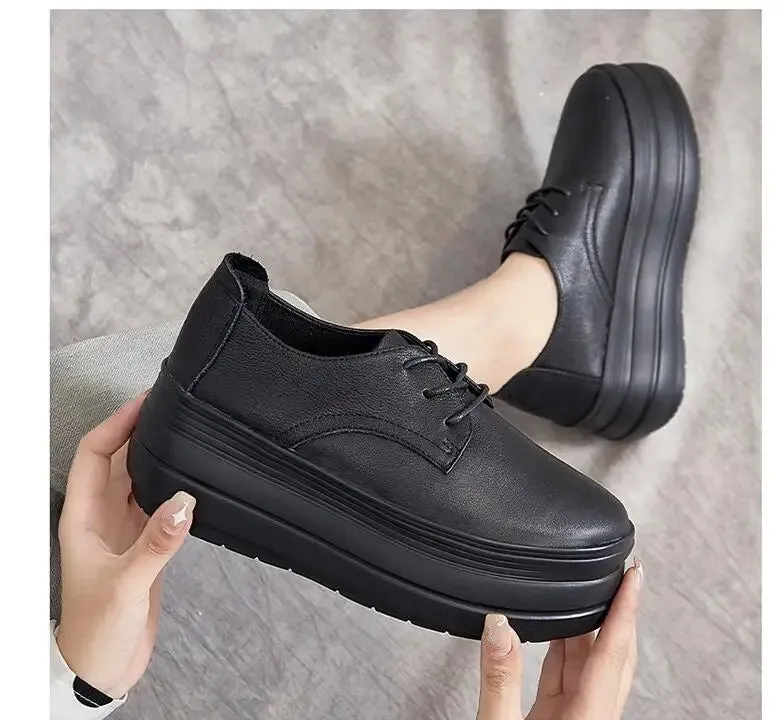 Joskaa 2024 New All Black Platform Sneakers