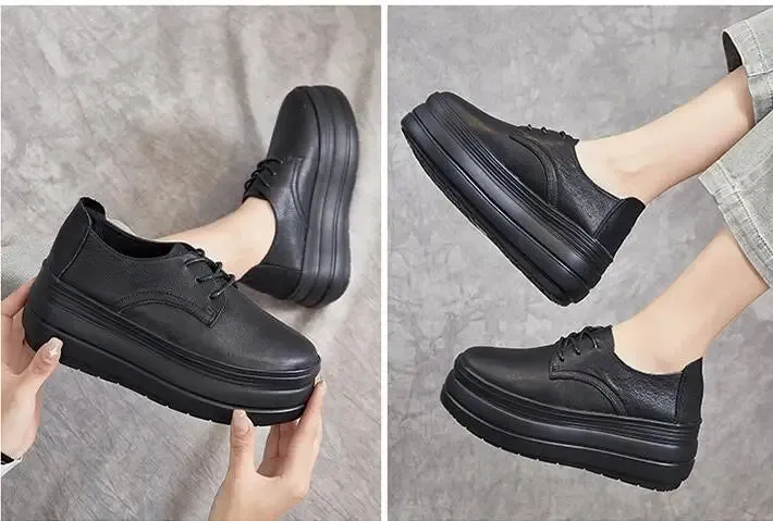 Joskaa 2024 New All Black Platform Sneakers