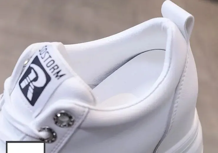 Joskaa 2024 New White Sneakers Platform Heels