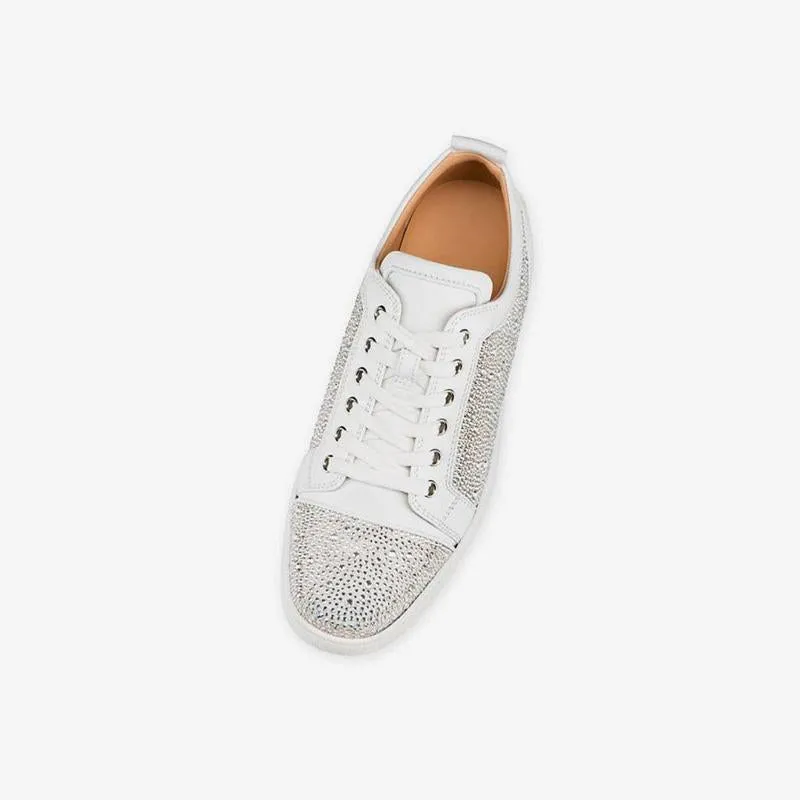 Leather Rhinestones Artwork Sneakers