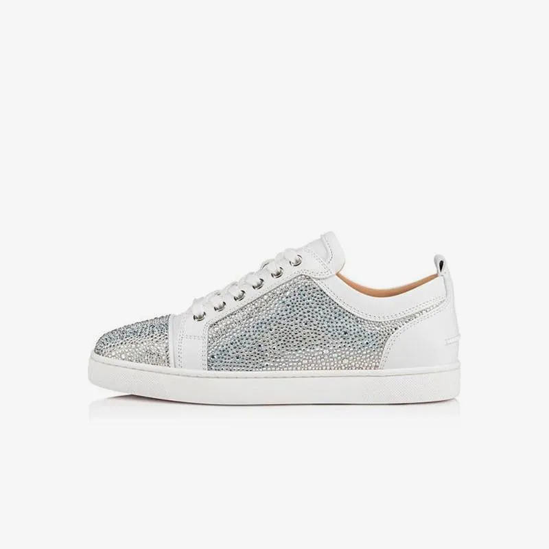 Leather Rhinestones Artwork Sneakers