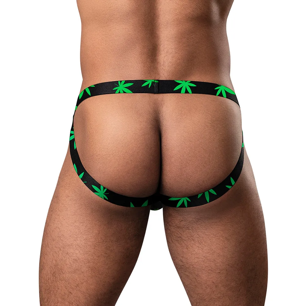 Male Power Hazy Dayz Jock Pot Leaf L/XL