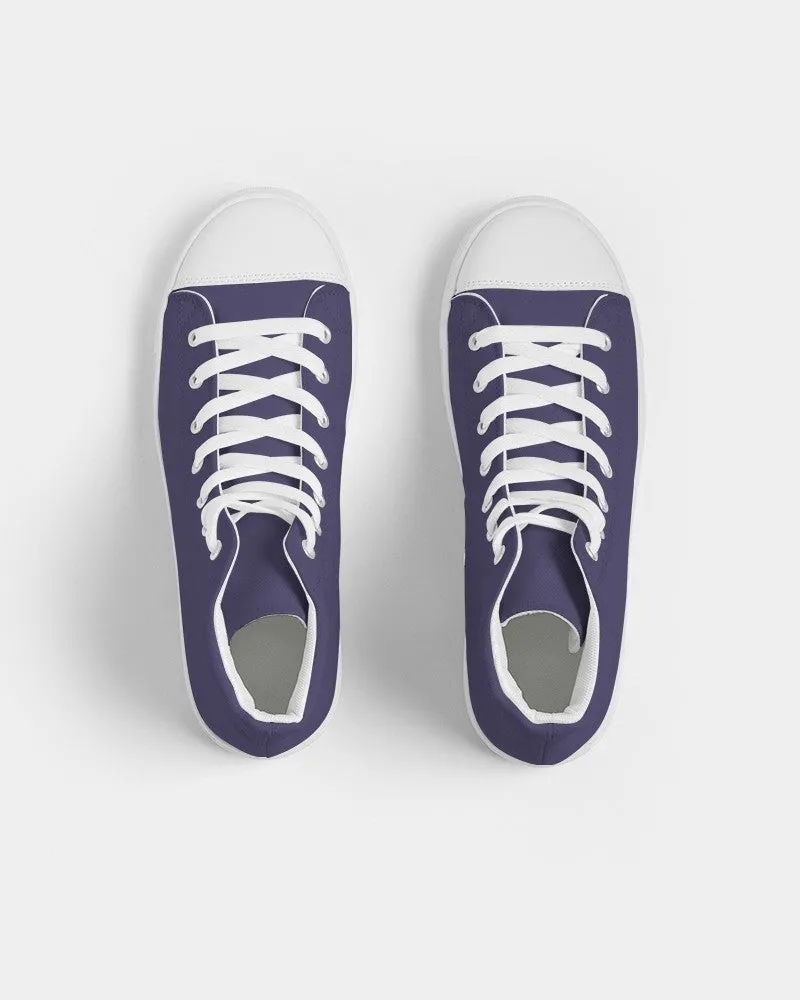 Medium Dark Blue Women's High-top Canvas Sneakers | Women's | Medium Dark Pastel Blue | C60M60Y0K60