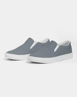 Medium Dark Cyan Gray Slip-On Canvas Sneakers | Women's | Medium Dark Pale Cyan Gray | C10M0Y0K60