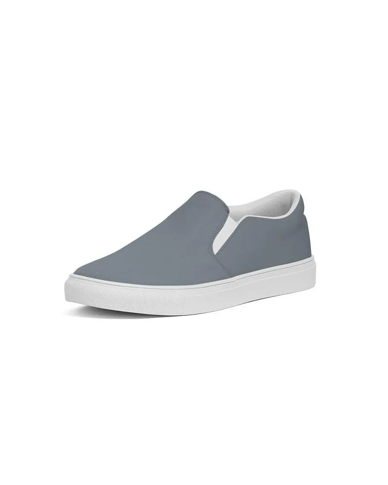 Medium Dark Cyan Gray Slip-On Canvas Sneakers | Women's | Medium Dark Pale Cyan Gray | C10M0Y0K60