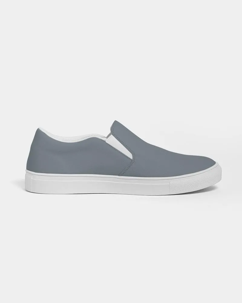 Medium Dark Cyan Gray Slip-On Canvas Sneakers | Women's | Medium Dark Pale Cyan Gray | C10M0Y0K60