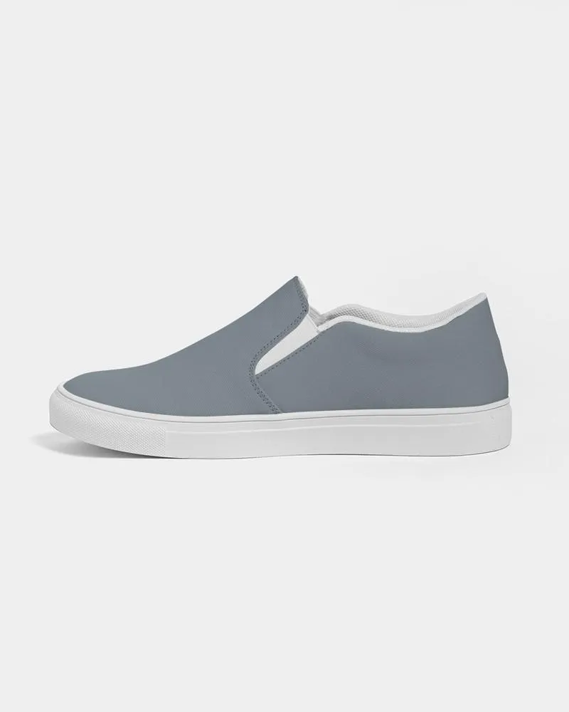 Medium Dark Cyan Gray Slip-On Canvas Sneakers | Women's | Medium Dark Pale Cyan Gray | C10M0Y0K60