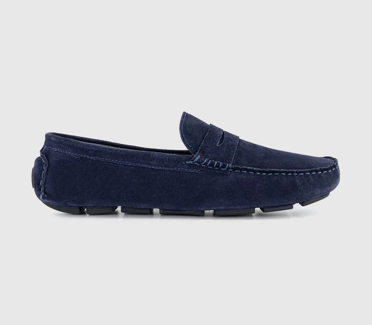 Mens Office Cliveden Driving Shoes Navy Suede