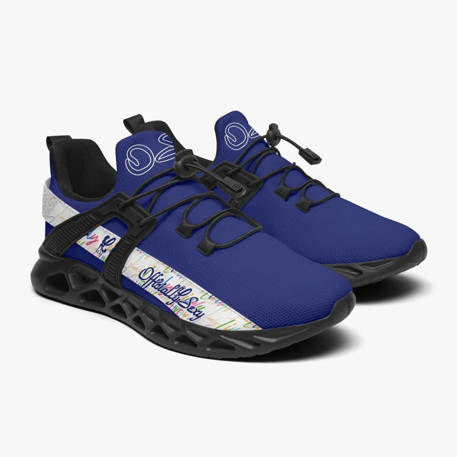 Officially Sexy Lively Collection Solid Navy Mesh Running Shoes Small Text