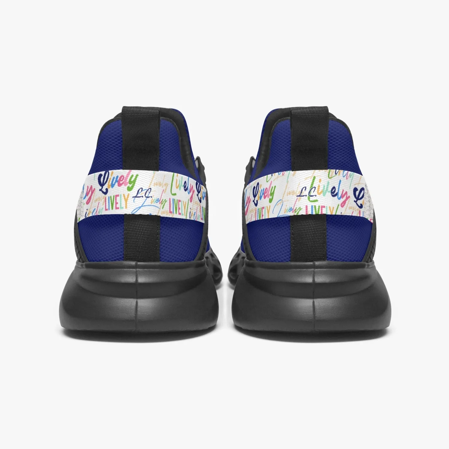 Officially Sexy Lively Collection Solid Navy Mesh Running Shoes Small Text