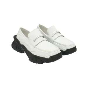 Patchwork Loafer Platform Sneakers In White