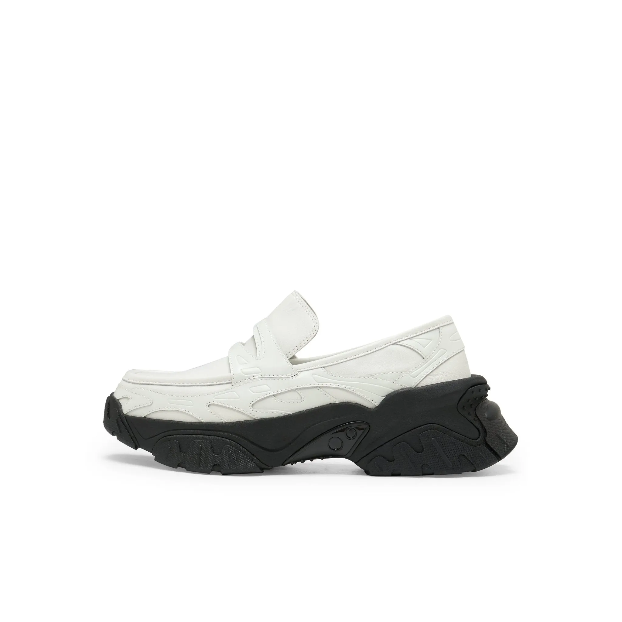 Patchwork Loafer Platform Sneakers In White