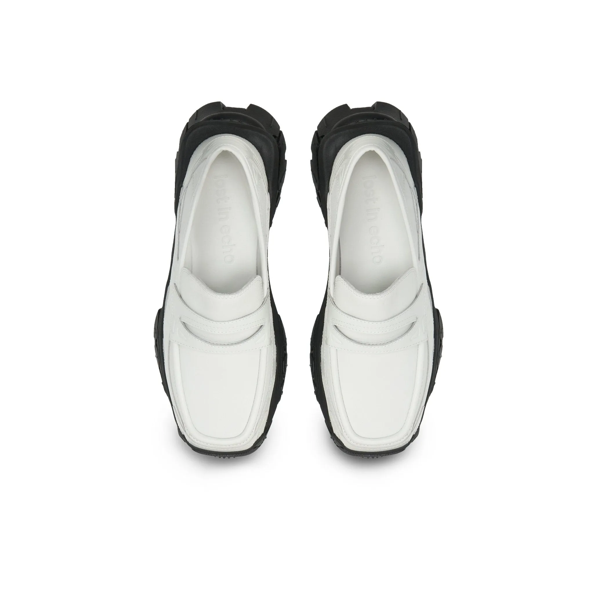 Patchwork Loafer Platform Sneakers In White