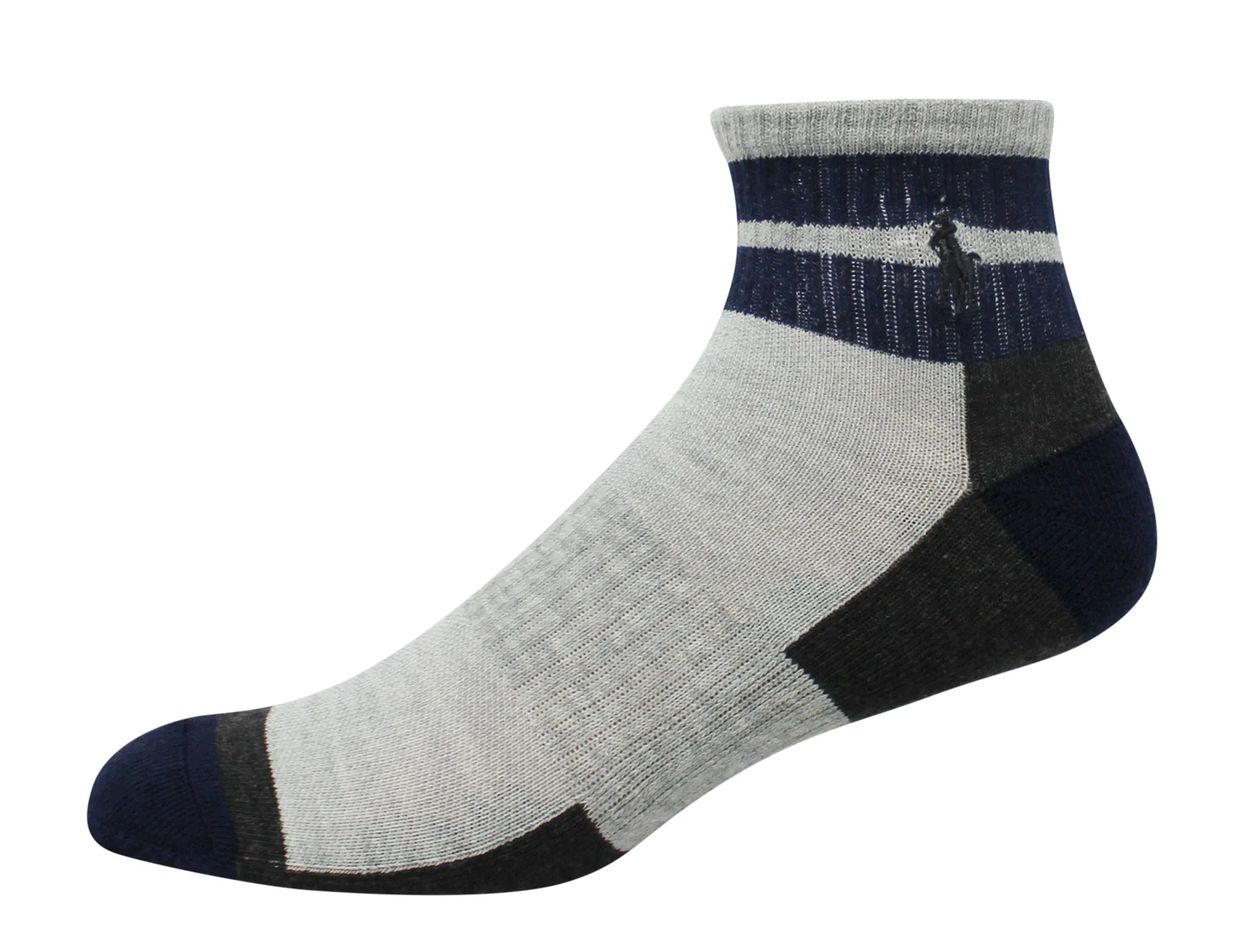 Polo Ralph Lauren Men's 6-Pack Athletic Double Striped Quarter Sock