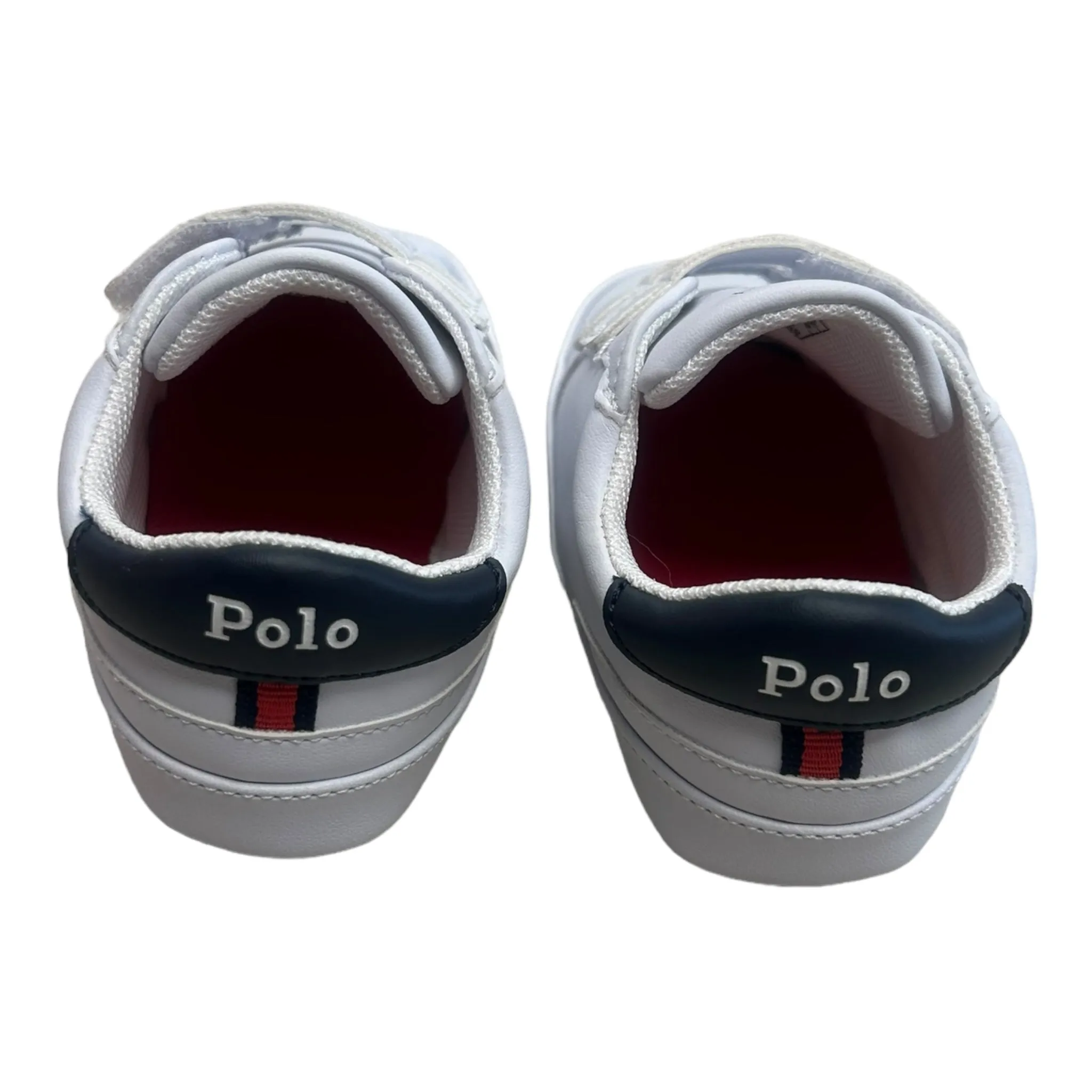 Ralph Lauren - White faux leather baby shoes, trainer style, velcro