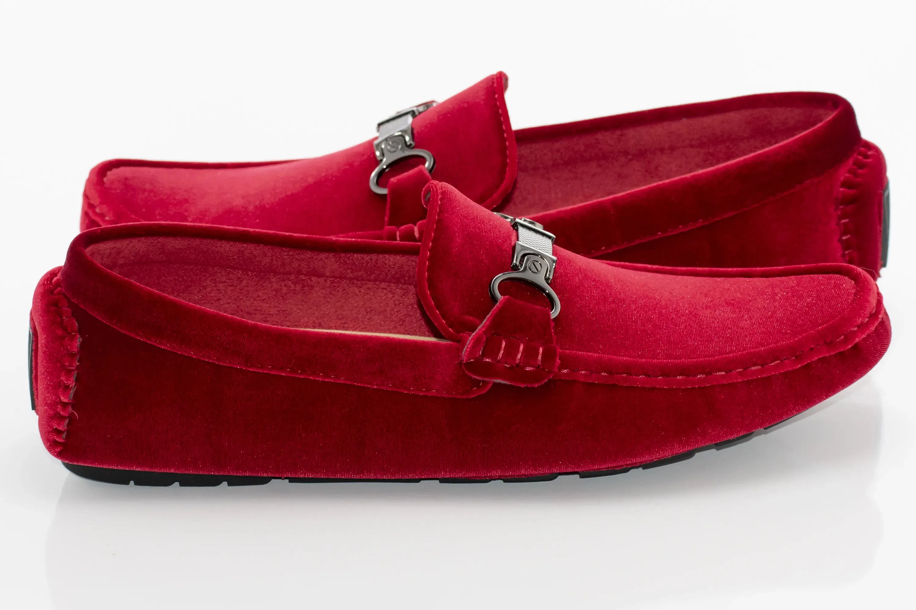 Red Velvet Metal Clasp Driver Loafer